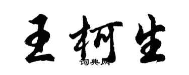 胡问遂王柯生行书个性签名怎么写