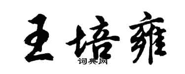 胡问遂王培雍行书个性签名怎么写