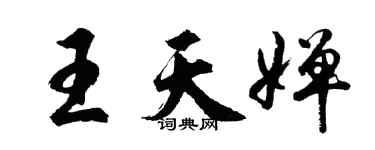 胡问遂王天婵行书个性签名怎么写