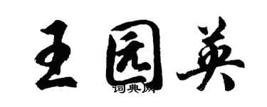 胡问遂王园英行书个性签名怎么写