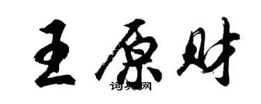 胡问遂王原财行书个性签名怎么写