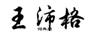 胡问遂王沛格行书个性签名怎么写