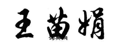 胡问遂王苗娟行书个性签名怎么写