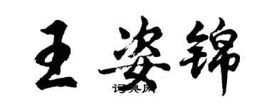 胡问遂王姿锦行书个性签名怎么写