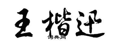 胡问遂王楷迅行书个性签名怎么写