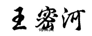 胡问遂王密河行书个性签名怎么写