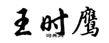 胡问遂王时鹰行书个性签名怎么写