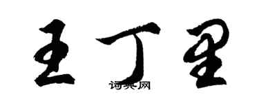 胡问遂王丁里行书个性签名怎么写