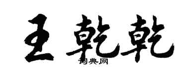 胡问遂王乾乾行书个性签名怎么写
