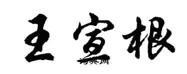 胡问遂王宣根行书个性签名怎么写