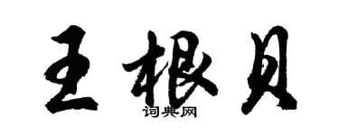 胡问遂王根贝行书个性签名怎么写