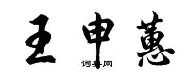 胡问遂王申蕙行书个性签名怎么写