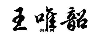 胡问遂王唯韶行书个性签名怎么写