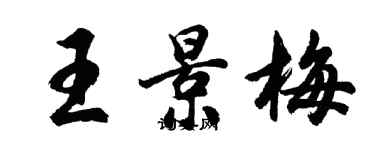 胡问遂王景梅行书个性签名怎么写