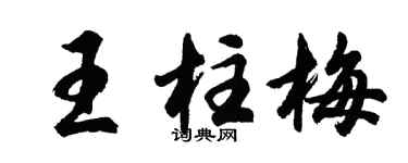 胡问遂王柱梅行书个性签名怎么写
