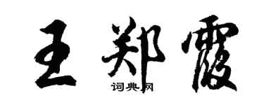 胡问遂王郑霞行书个性签名怎么写