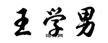胡问遂王学男行书个性签名怎么写