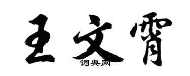 胡问遂王文霄行书个性签名怎么写