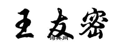 胡问遂王友密行书个性签名怎么写