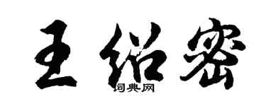 胡问遂王绍密行书个性签名怎么写