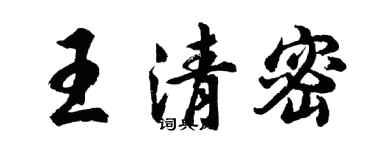 胡问遂王清密行书个性签名怎么写