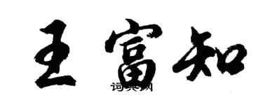 胡问遂王富知行书个性签名怎么写