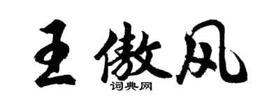 胡问遂王傲风行书个性签名怎么写
