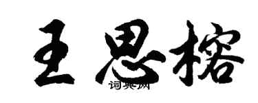 胡问遂王思榕行书个性签名怎么写