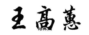 胡问遂王高蕙行书个性签名怎么写