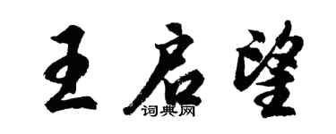 胡问遂王启望行书个性签名怎么写