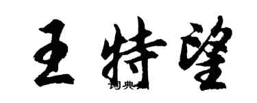 胡问遂王特望行书个性签名怎么写
