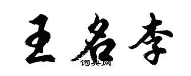 胡问遂王名李行书个性签名怎么写