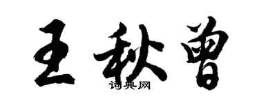 胡问遂王秋曾行书个性签名怎么写