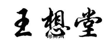 胡问遂王想堂行书个性签名怎么写
