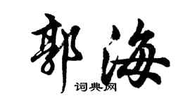胡问遂郭海行书个性签名怎么写