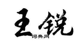 胡问遂王锐行书个性签名怎么写