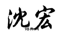 胡问遂沈宏行书个性签名怎么写