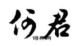 胡问遂何君行书个性签名怎么写