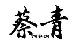 胡问遂蔡青行书个性签名怎么写