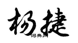 胡问遂杨捷行书个性签名怎么写