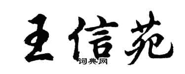 胡问遂王信苑行书个性签名怎么写