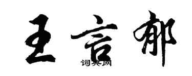 胡问遂王言郁行书个性签名怎么写