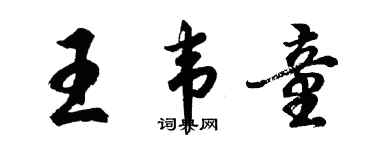 胡问遂王韦童行书个性签名怎么写