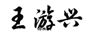胡问遂王游兴行书个性签名怎么写