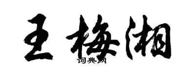 胡问遂王梅湘行书个性签名怎么写