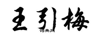 胡问遂王引梅行书个性签名怎么写