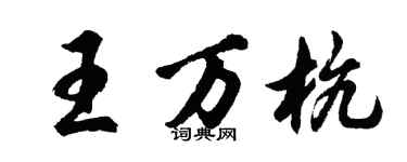 胡问遂王万杭行书个性签名怎么写