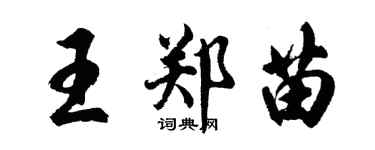 胡问遂王郑苗行书个性签名怎么写