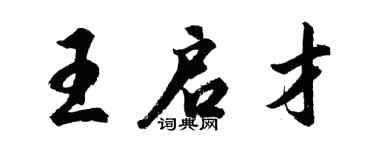 胡问遂王启才行书个性签名怎么写