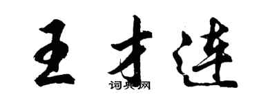 胡问遂王才连行书个性签名怎么写